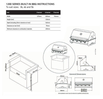 BeefEater 1200 Series 4 Burner Built In BBQ - Black